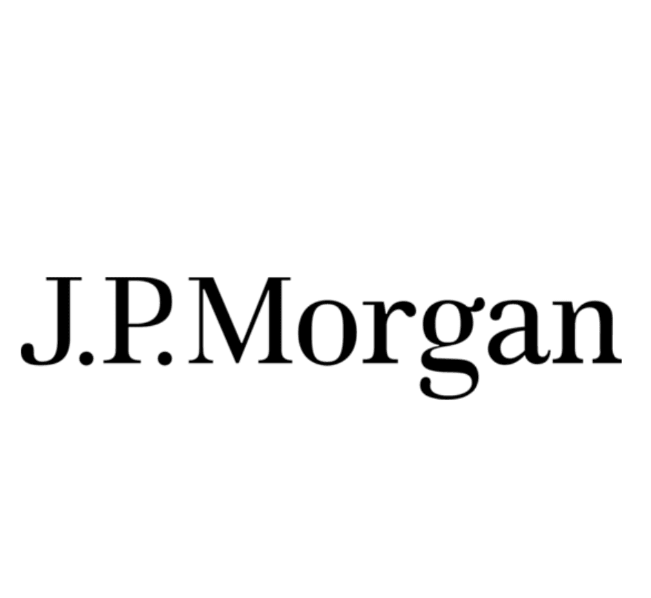 The J.P. Morgan logo in black serif font on a solid white background.